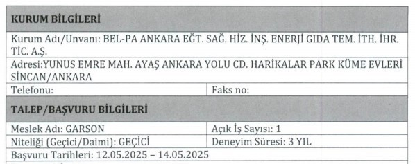 KPSS'siz yaş şartsız: Ankara'da garson ve ambulans şoförü alımı yapılacak