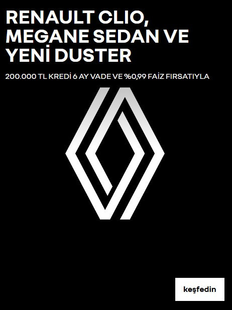 Renault Clio, Megane Sedan, Yeni Duster 0.99 taşıt kredisi kampanyası!
