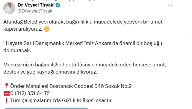 Altındağ Belediyesi Hayata Sarıl Danışmanlık Merkezi umut kapısı oldu