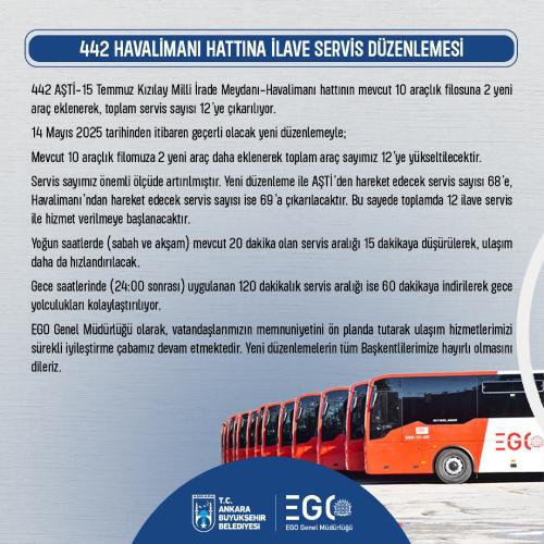 EGO Ankara Esenboğa Havalimanına sefer sayısını artırıyor
