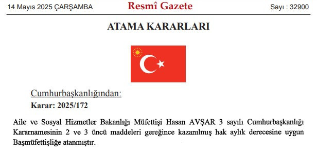 Cumhurbaşkanı Erdoğan'ın imzaladığı 14 Mayıs tarihli Atama Kararları Resmi Gazete'de