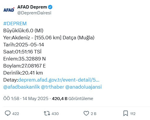 Muğla'da şiddetli deprem: Denizli, İzmir, Antalya ve Aydın sallandı!