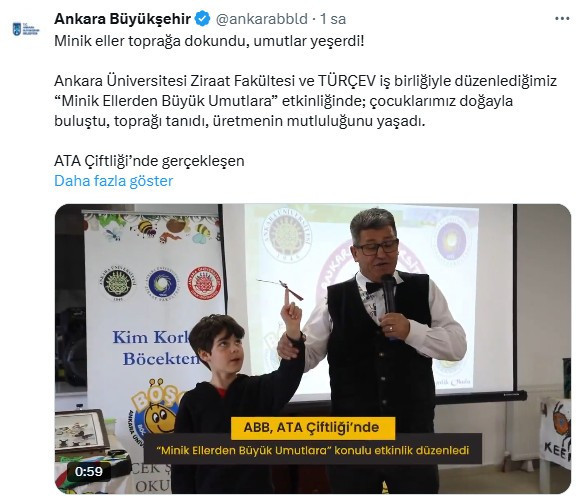 Ankara Büyükşehir Belediyesi çocukları doğa ile buluşturdu