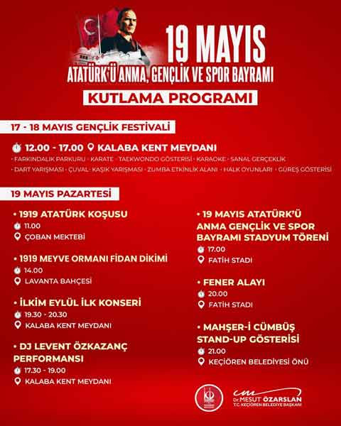 Keçiören Belediyesi 19 Mayıs kutlama programını açıkladı!
