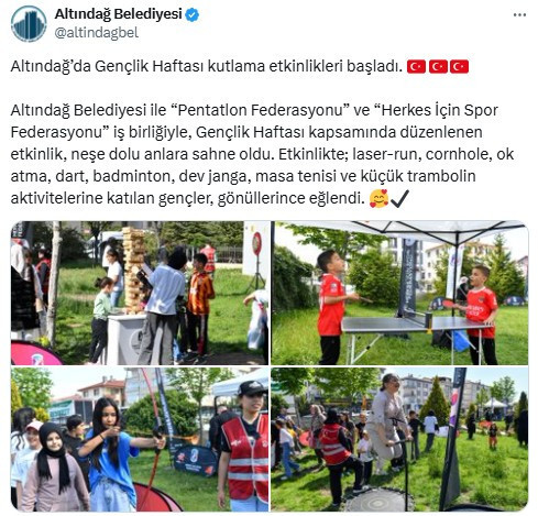 Altındağ Belediyesi'nin Gençlik Haftası etkinlikleri başladı