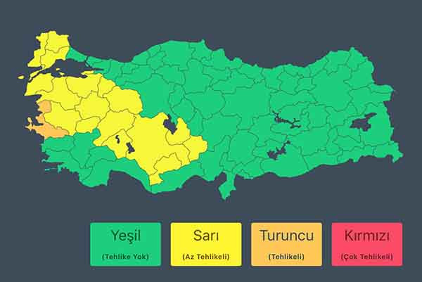 Bugün 19 il için turuncu ve sarı uyarılar verildi!