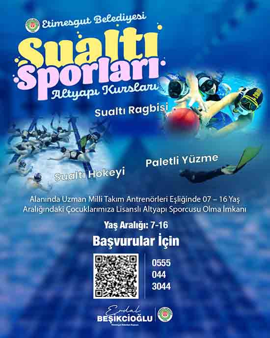Etimesgut Belediyesi sualtı sporları altyapı kursları başlıyor