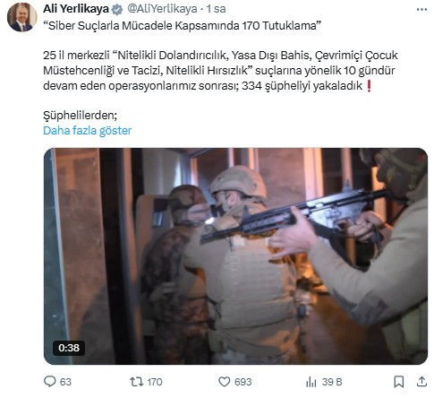Ankara dahil 58 ilde siber suçlara yönelik operasyonlar: 170 tutuklama