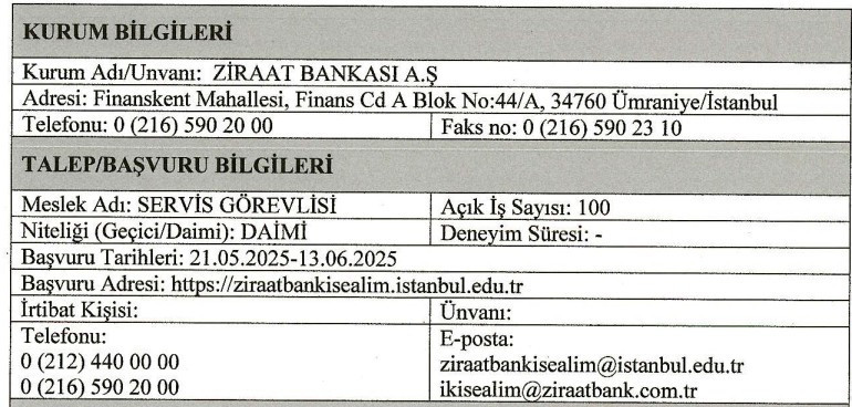 Ziraat Bankası KPSS şartsız 565 personel alıyor: Şartlar ve kadro dağılımı - Resim : 3