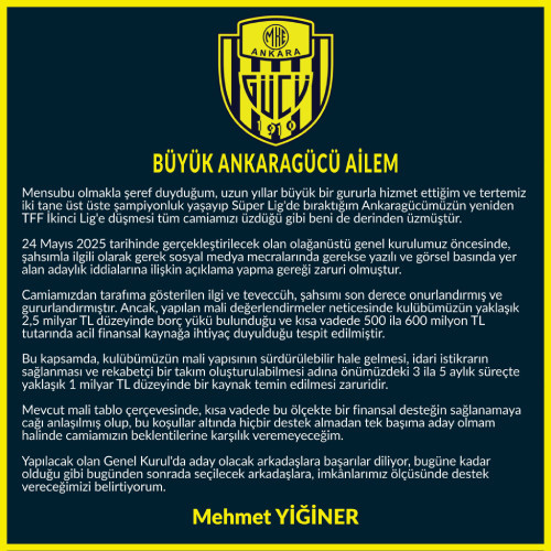 Nefesler tutuldu: Ankaragücü'nün yeni başkanı bugün belli olacak