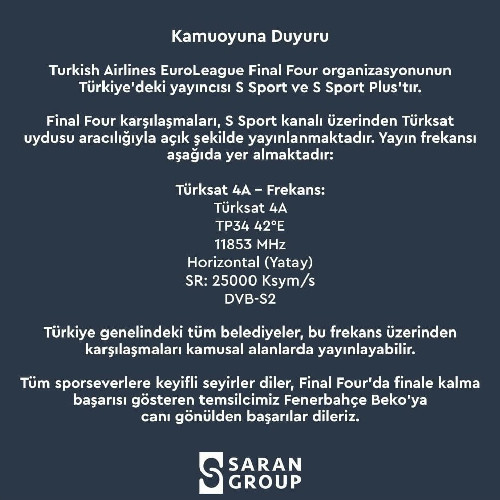 Fenerbahçe - Monaco Final Four maçı şifresiz mi, hangi kanalda? Frekans bilgileri