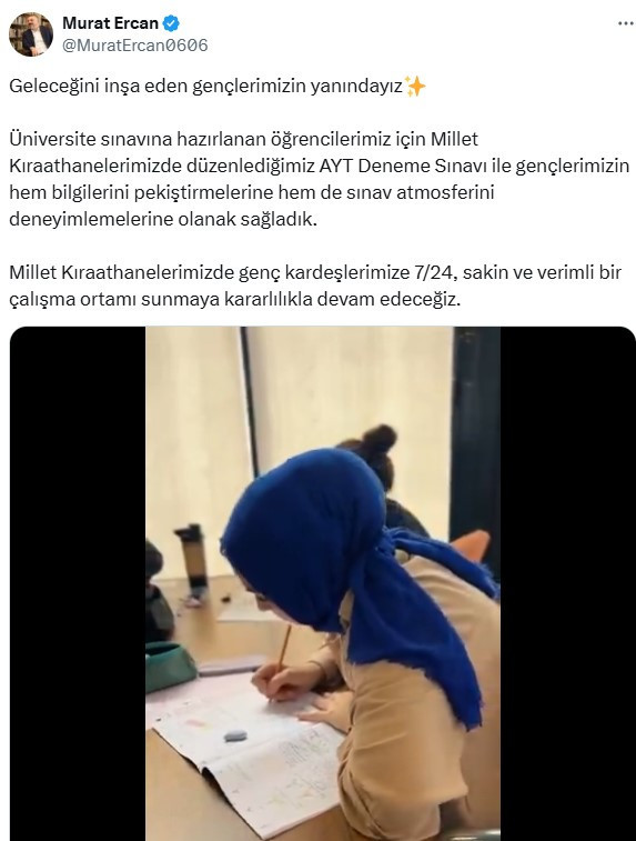 Sincan Belediyesi Millet Kıraathanelerinde AYT Deneme sınavı düzenledi
