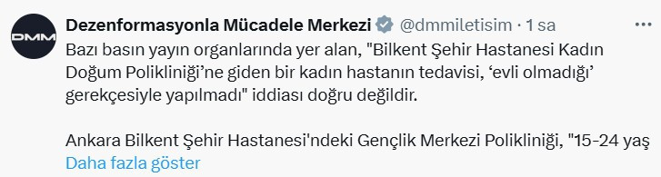 Bilkent Şehir Hastanesi'yle ilgili iddia hakkında açıklama