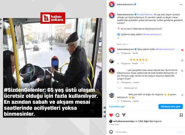 Ankara'da 65 yaş üstü ücretsiz ulaşım tartışması: Saat kısıtlaması talep edildi