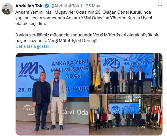 Ankara Yeminli Mali Müşavirler Odası'nın yeni yönetimi belirlendi!