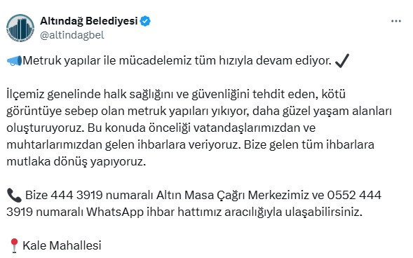 Altındağ Belediyesi metruk binaları yıkmada kararlılık mesajı verdi - Resim : 2