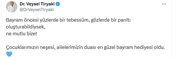 Altındağ Belediyesi ihtiyaç sahibi çocuklara bayramlık hediye etti