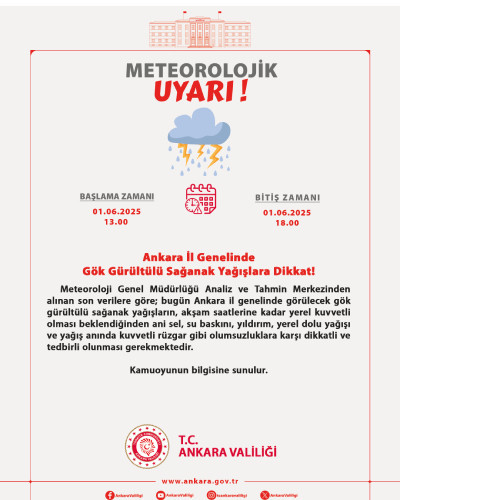 Ankara Valiliği saat verip uyardı: Sağanak yağışlara dikkat
