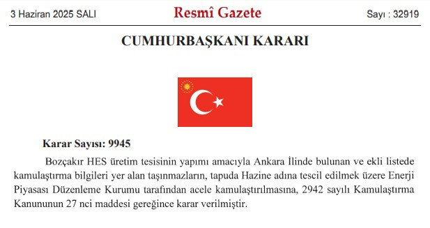 Cumhurbaşkanı Erdoğan'dan Ankara'da 41 taşınmaz için acele kamulaştırma kararı