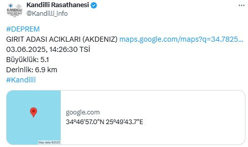 AFAD son dakika duyurdu: Ege Denizi'nde 5.0 şiddetinde deprem!