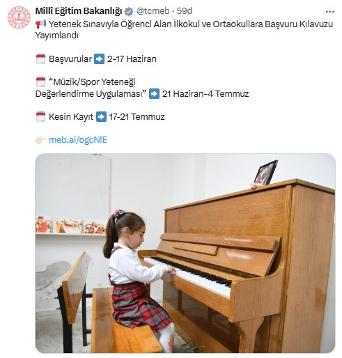 MEB yetenek sınavıyla öğrenci alan ilk ve ortaokullara başvuru kılavuzunu yayımladı