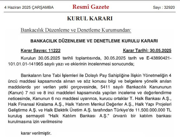BDDK iki yeni bankanın kurulmasına izin verdi
