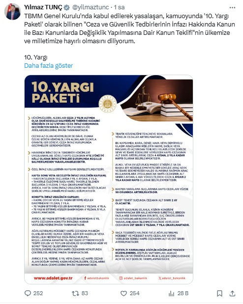 Bakan Tunç 'Cezasızlık algısı ortadan kaldırılacak'