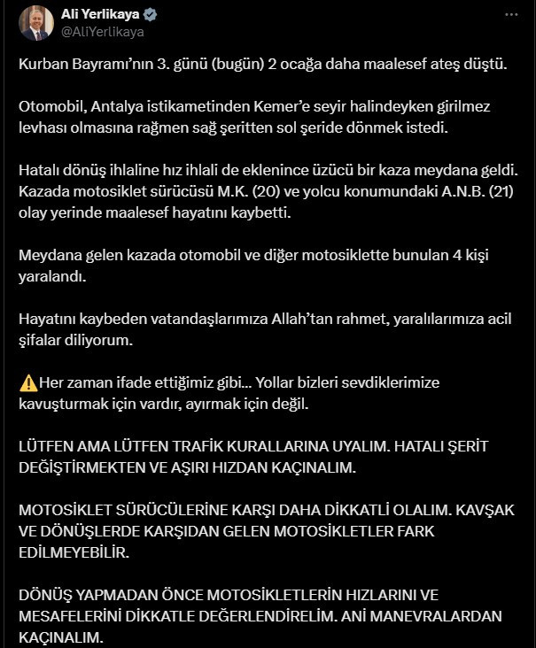 Kurban Bayramının üzücü bilançosu bir kez daha arttı: Uyarı gecikmedi