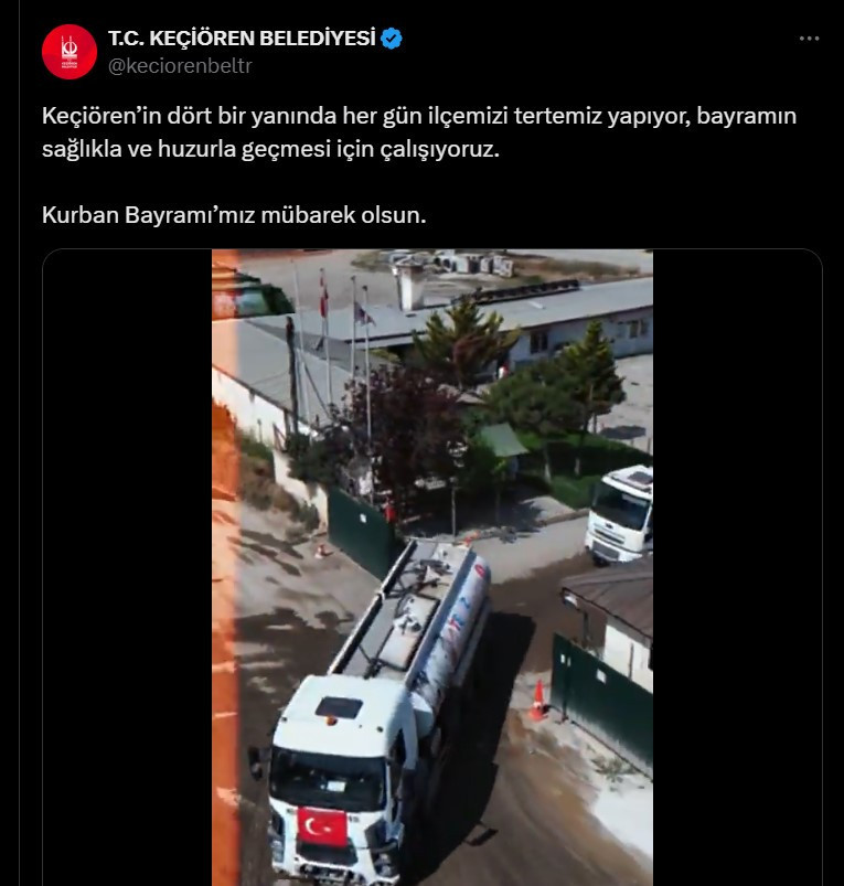 Keçiören Belediyesi ilçeyi günlük olarak temizlemeyi sürdürüyor