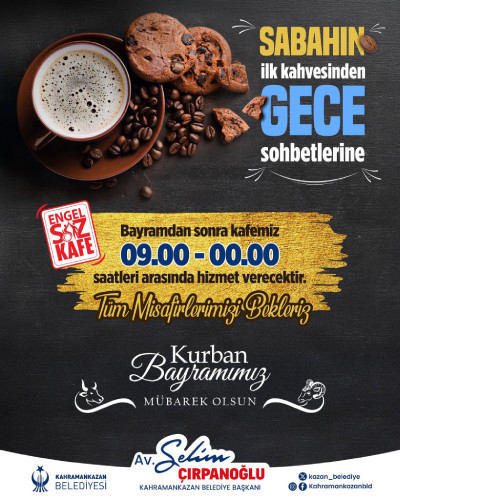 Kahramankazan Belediyesi Engelsiz Kafe gece yarısına kadar açık kalacak