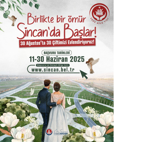 Sincan Belediyesi 30 Ağustos’ta 30 çifti evlendireceğini açıkladı
