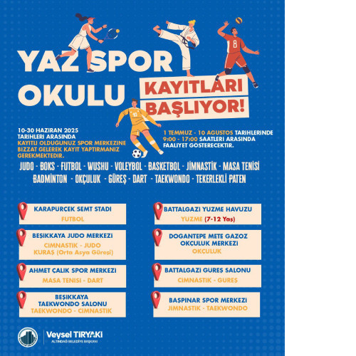Altındağ Belediyesi ücretsiz yaz spor okulu düzenleyeceğini açıkladı