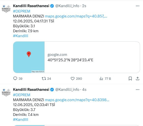 İstanbul da deprem son dakika: AFAD Kandilli son depremler! - Resim : 2