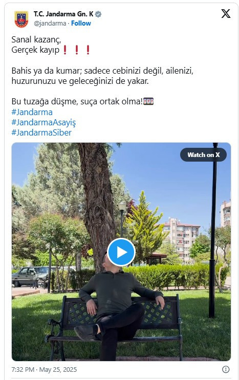 Jandarma Genel Komutanlığı sanal kumar uyarısı yaptı
