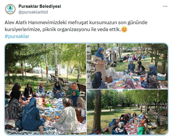 Pursaklar Belediyesi'nin mefruşat kursu düzenlenen piknikle kapandı
