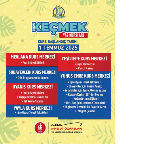 Keçiören Belediyesi KEÇMEK Yaz Kursları Temmuz ayında başlıyor - Resim : 2