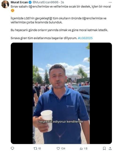 Sincan Belediyesi'nden LGS'ye giren öğrencilere sınav öncesi çorba ikramı