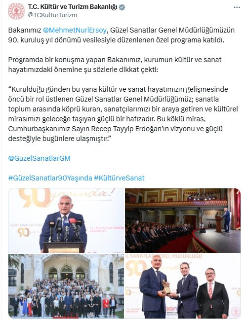 Kültür ve Turizm Bakanlığı Güzel Sanatlar Genel Müdürlüğü Anıtkabir'i ziyaret etti