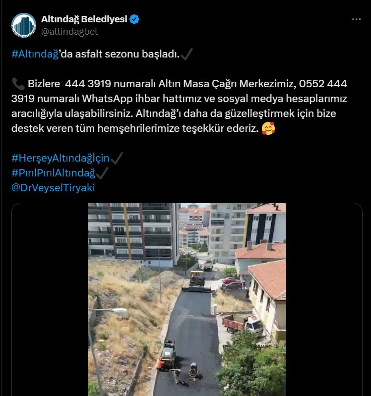 Altındağ Belediyesi ilçe genelinde asfalt mesaisine başladı