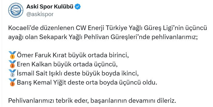Sekapark Yağlı Pehlivan Güreşleri’ne ASKİ Spor damgası