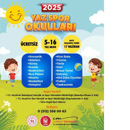 Keçiören Belediyesi ücretsiz yaz spor okulu kayıtları başladı