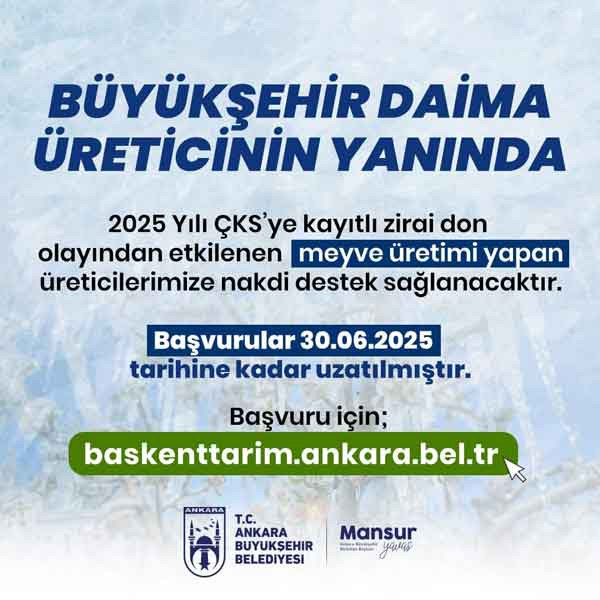 ABB'den zirai dondan etkilenen Ankaralı çiftçilere destek!