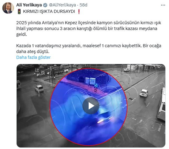 Bakan Yerlikaya kırmızı ışık ihlalinin acı bilançosunu açıkladı
