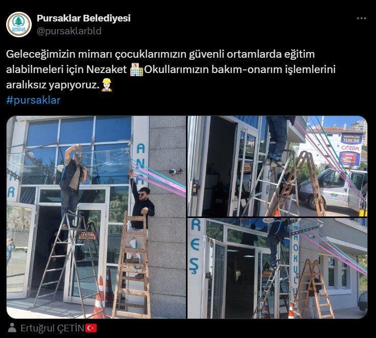 Pursaklar Belediyesinden Nezaket Okullarında bakım ve onarım mesaisi