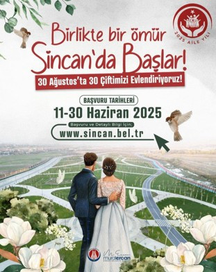 Sincan Belediyesi 30 Ağustos'ta 30 çiftin mutluluğu için harekete geçiyor