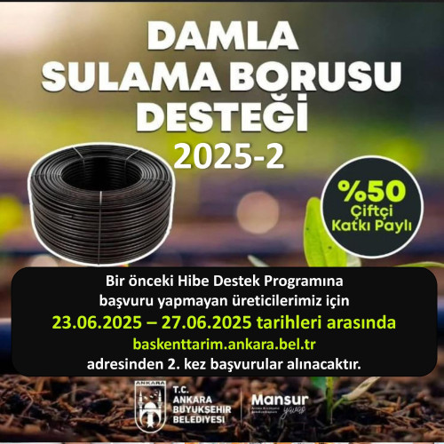 ABB katkı paylı damla sulama borusu desteği 2. talep başvuruları başlıyor