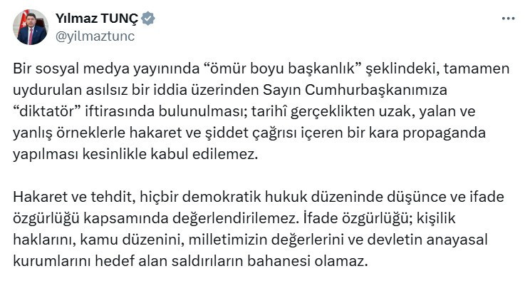 Adalet Bakanı Yılmaz Tunç'tan Fatih Altaylı'nın tutuklanması hakkında açıklama