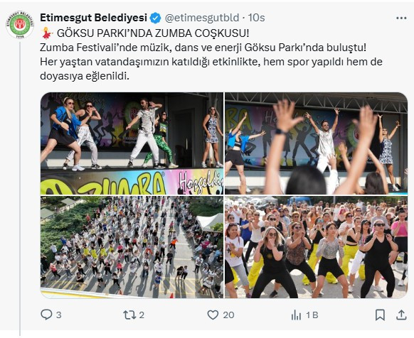 Etimesgut Belediyesi'nin ücretsiz zumba festivaline yoğun ilgi!