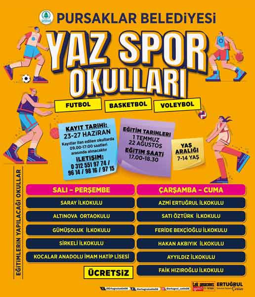 Pursaklar Belediyesi'nin yaz spor okulu kayıtları başlıyor!