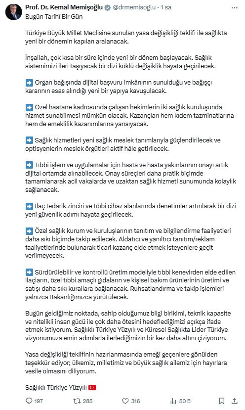Bakan Memişoğlu, 'Sağlıkta yeni dönem' diyerek detayları duyurdu!